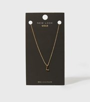 New Look Real Gold Plated L Initial Pendant Necklace